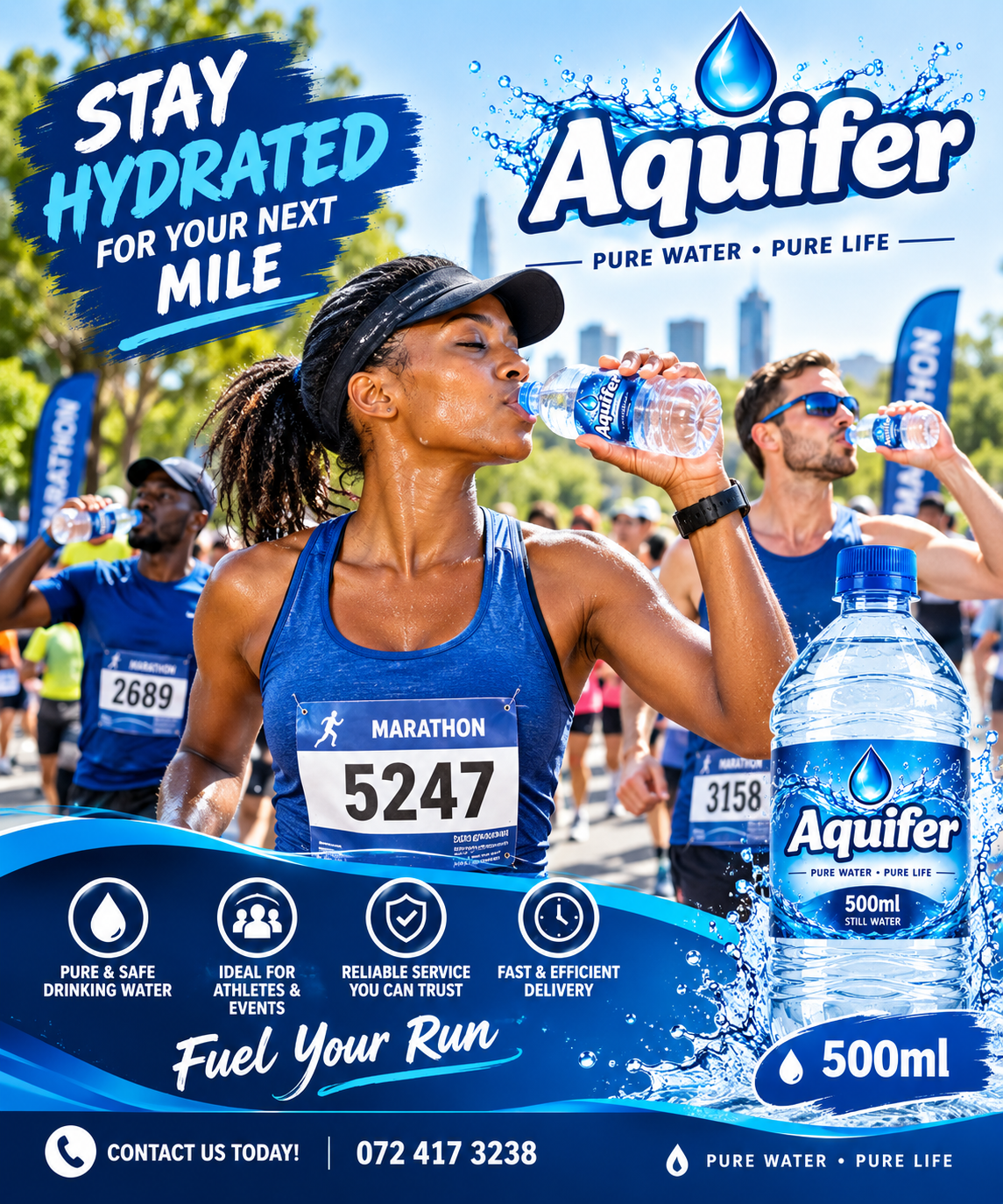 Stay hydrated for your next mile — Aquifer Pure Water Pure Life